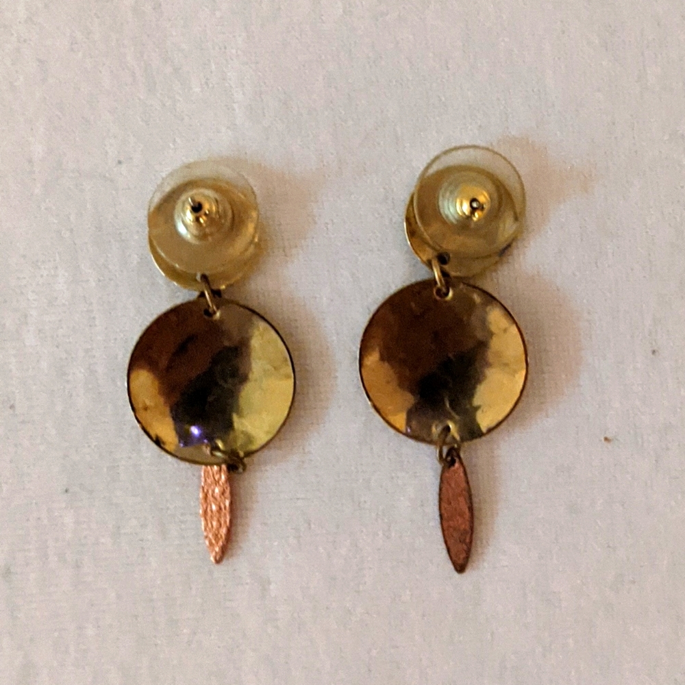 Multi-Metal Earrings - Picture 2 of 3